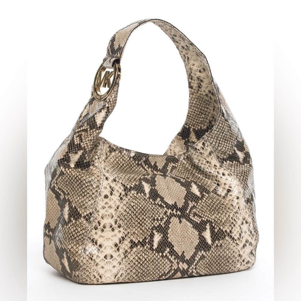 Michael Michael Kors Python Embossed Fulton Large… - image 1